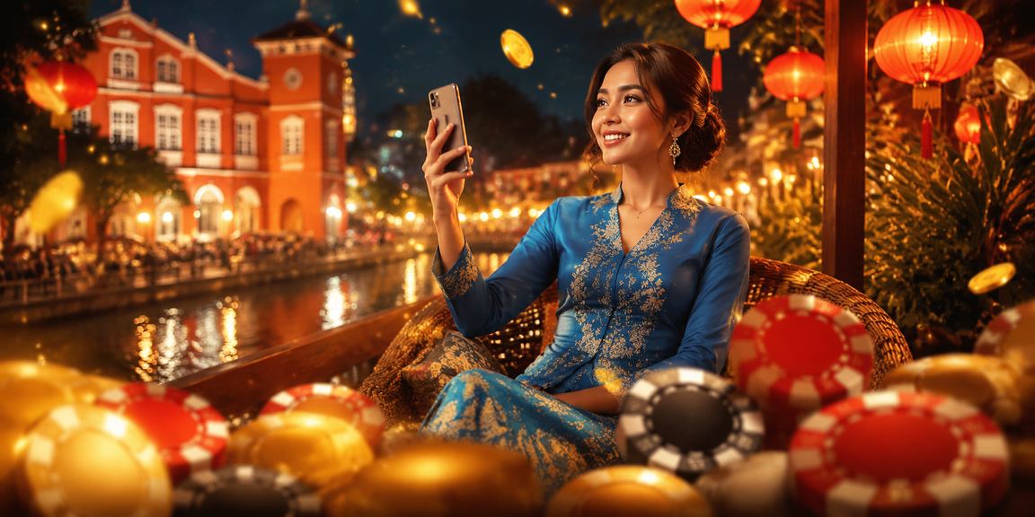 Pemain meraikan bonus selamat datang 2242 dengan pakaian tradisional baju kurung